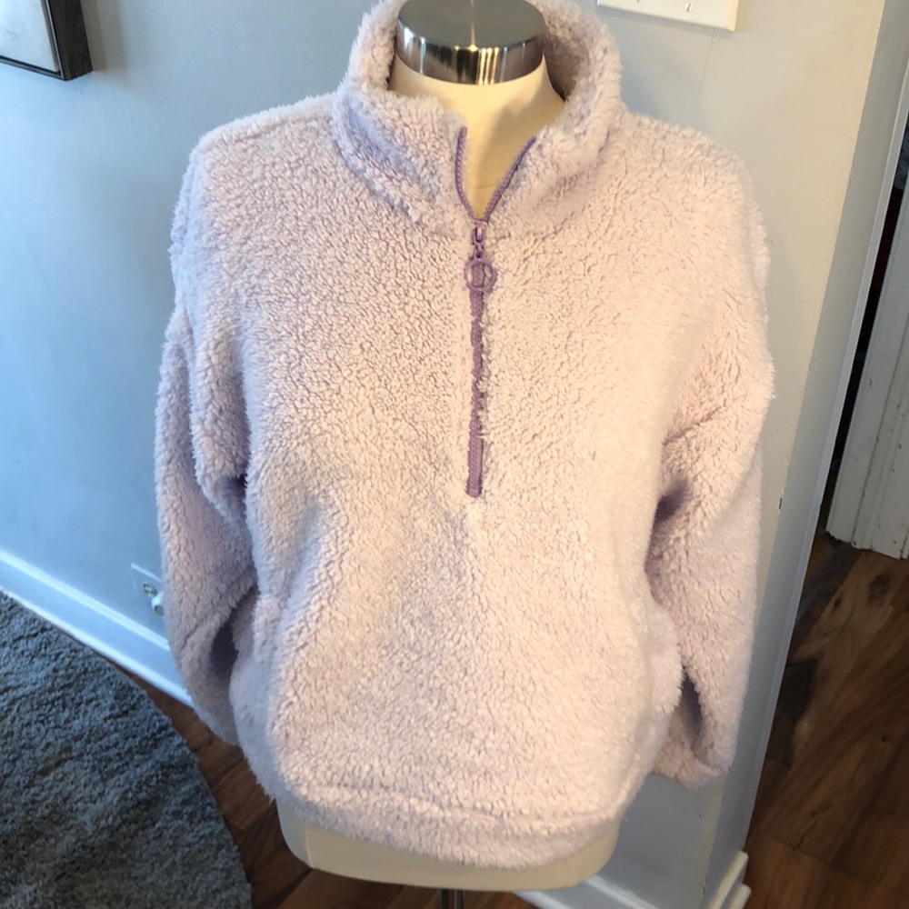 Lilac Purple Teddy Fleece Pullover